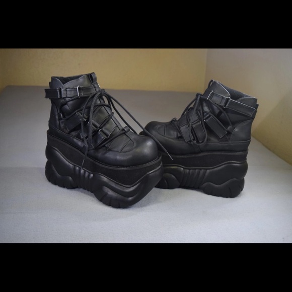 Demonia Other - DEMONIA Men's 4" Platform Ankle Boot w/ Hook N' Loop Straps Shoes BOXER-13 Mens7